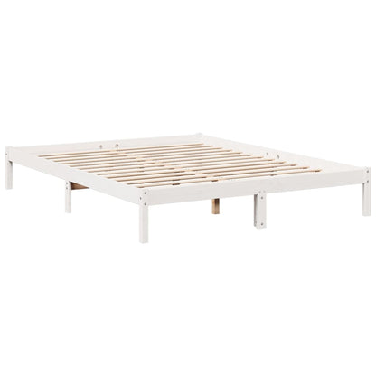 Extra Long Bed Frame without Mattress White 140x220 cm Solid Wood Pine