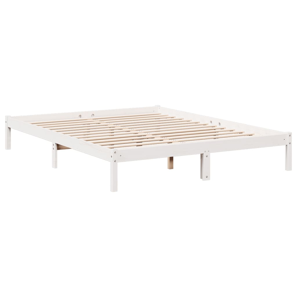 Extra Long Bed Frame without Mattress White 140x220 cm Solid Wood Pine