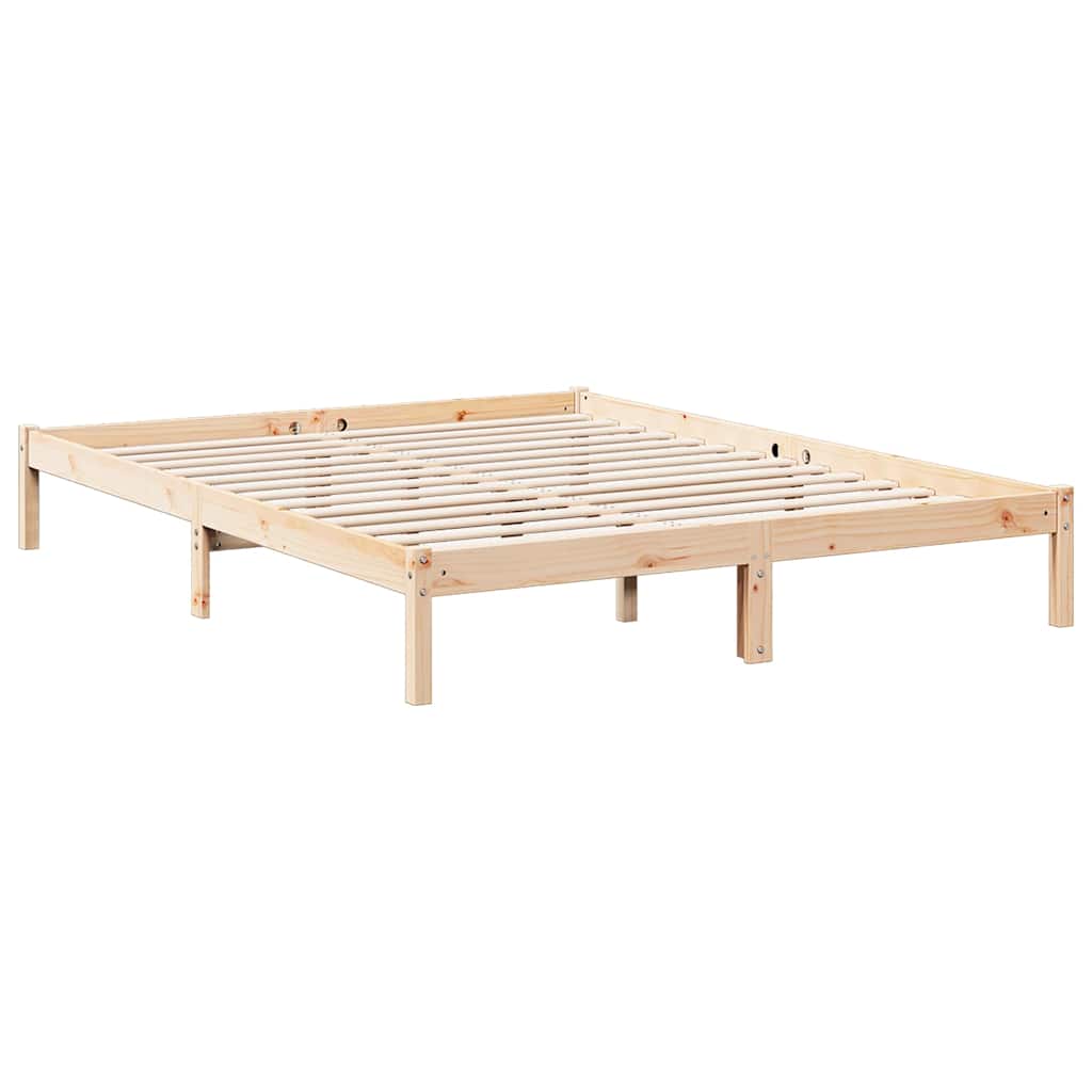 Extra Long Bed Frame without Mattress 160x220cm Solid Wood Pine