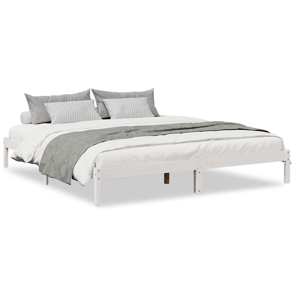 Extra Long Bed Frame without Mattress White 200x220 cm
