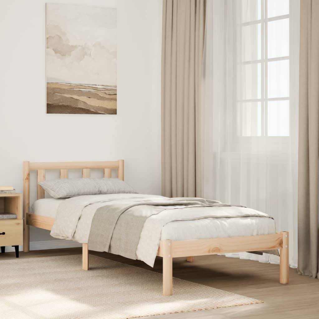 Bed Frame | Natural Wood | Solid Pinewood | Extra Long | Bed Frame