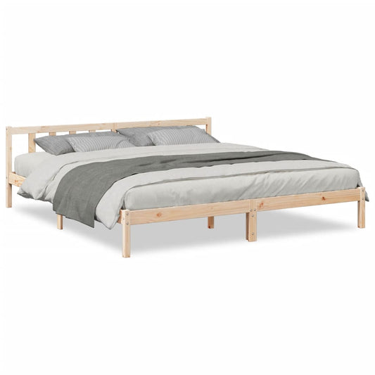 Extra Long Bed Frame without Mattress 180x210 cm Solid Wood Pine