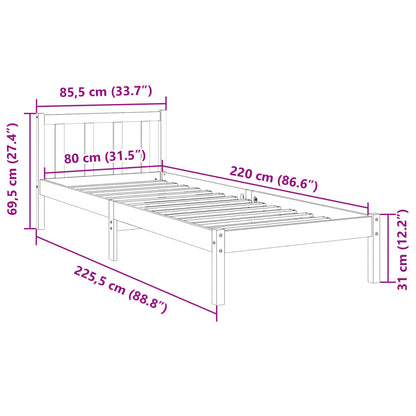 Bed Frame | Pinewood | Solid Pine Wood | Extra Long | Extra Long