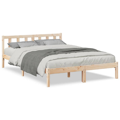 Bed Frame | Natural Wood | Solid Pine Wood | Double | Modern | Bed Frame