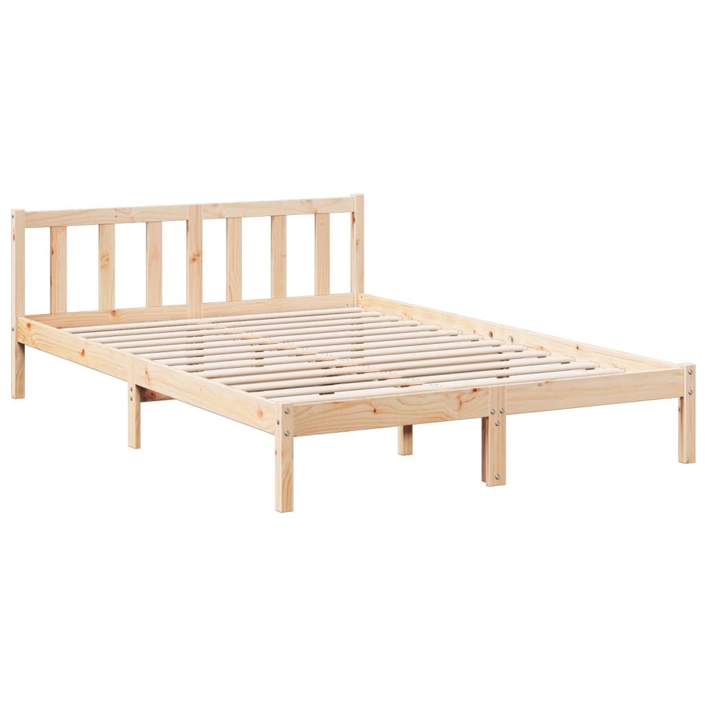 Bed Frame | Natural Wood | Solid Pine Wood | Double | Modern | Bed Frame