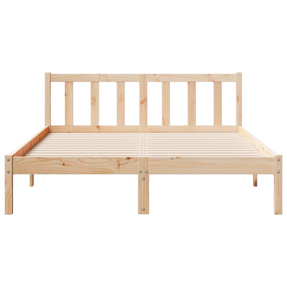 Bed Frame | Natural Wood | Solid Pine Wood | Double | Modern | Bed Frame