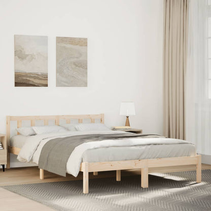 Bed Frame | Natural Wood | Solid Pine Wood | Double | Modern | Bed Frame