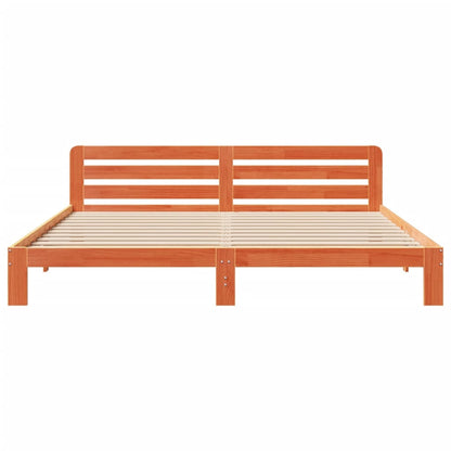 Bed Frame without Mattress Wax Brown 180x200 cm Super King Solid Wood Pine