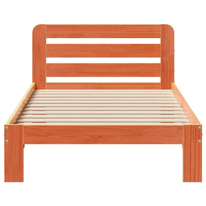 Bed Frame without Mattress Wax Brown 90x190 cm Single Solid Wood Pine