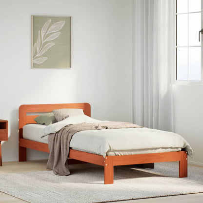 Bed Frame without Mattress Wax Brown 90x190 cm Single Solid Wood Pine