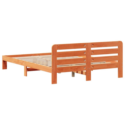 Bed Frame without Mattress Wax Brown 120x190 cm Small Double Solid Wood Pine