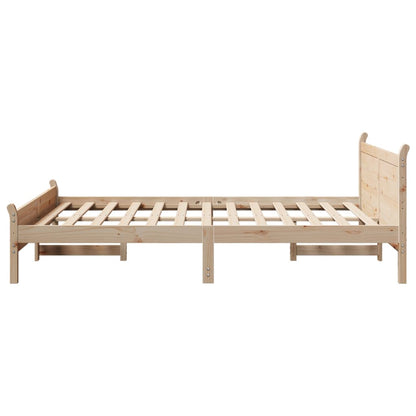 Bed Frame without Mattress 150x200 cm King Size Solid Wood Pine