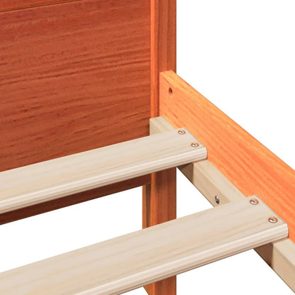 Bed Frame | Wax brown | Solid pine wood, Plywood | King | Bed Frame