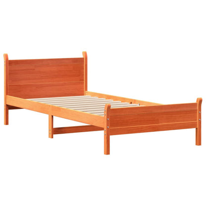 Bed Frame | Wax Brown | Solid Pine Wood, Plywood | Single | Bed Frame