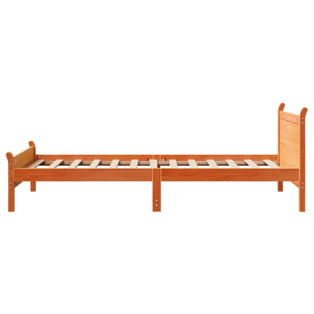 Bed Frame | Wax Brown | Solid Pine Wood, Plywood | Single | Bed Frame