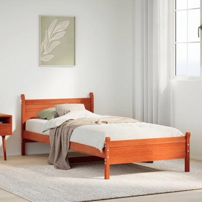 Bed Frame | Wax Brown | Solid Pine Wood, Plywood | Single | Bed Frame
