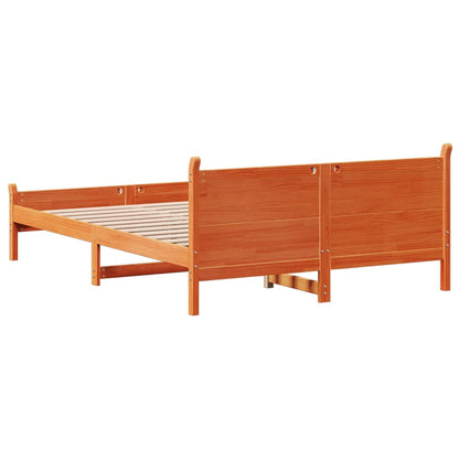 Bed Frame | Wax brown | Solid pine wood | Small Double | Bed Frame