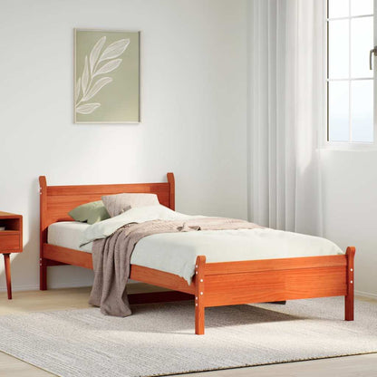 Bed Frame | Wax brown | Solid pine wood | Small Single | Bed Frame