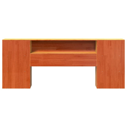 Headboard with Storage Wax Brown 200 cm Solid Wood Pine
