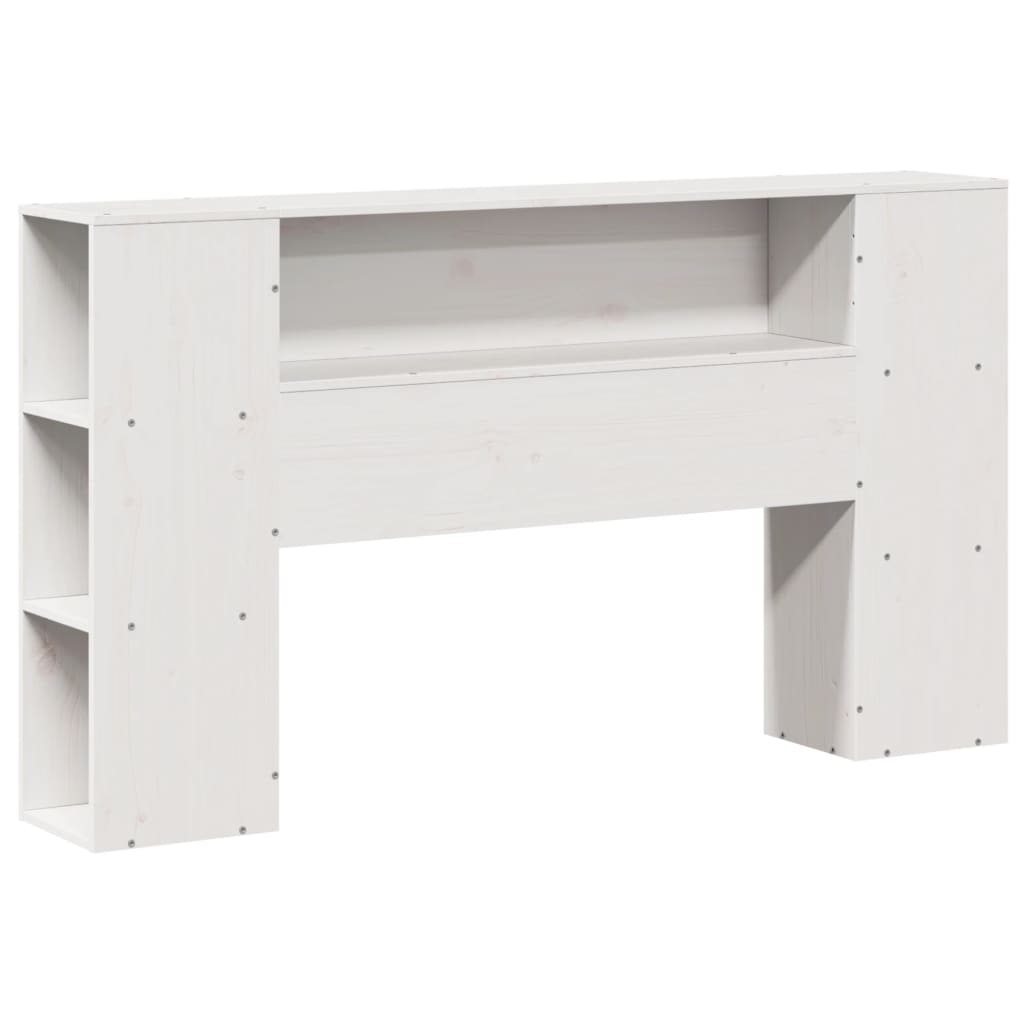 Headboard with Storage White 160 cm Solid Wood Pine
