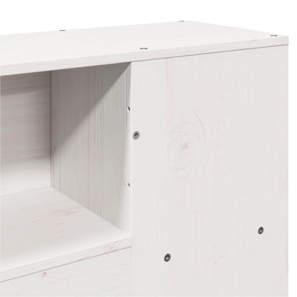 Headboard with Storage White 160 cm Solid Wood Pine