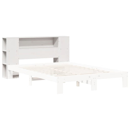 Headboard with Storage White 140 cm Solid Wood Pine