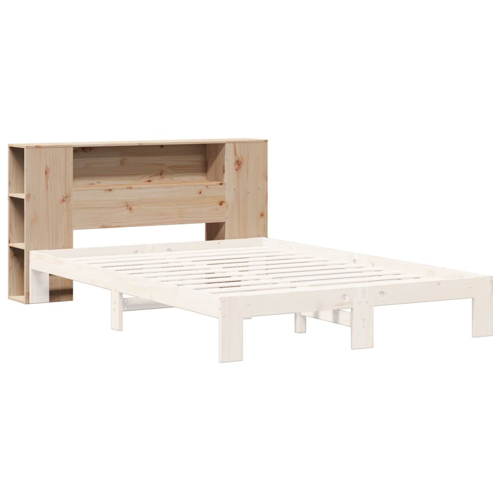 Headboard with Storage 135 cm Solid Wood Pine