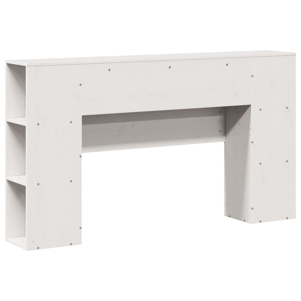 Headboard with Storage White 135 cm Solid Wood Pine