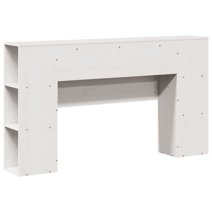 Headboard with Storage White 135 cm Solid Wood Pine