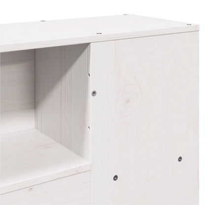 Headboard with Storage White 135 cm Solid Wood Pine