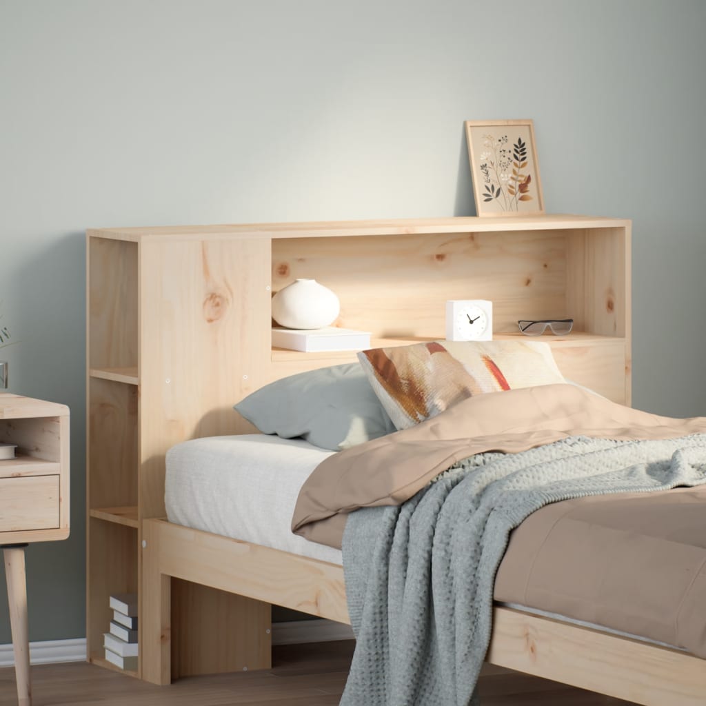 Headboard with Storage 75 cm Solid Wood Pine