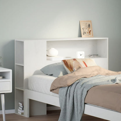 Headboard with Storage White 75 cm Solid Wood Pine