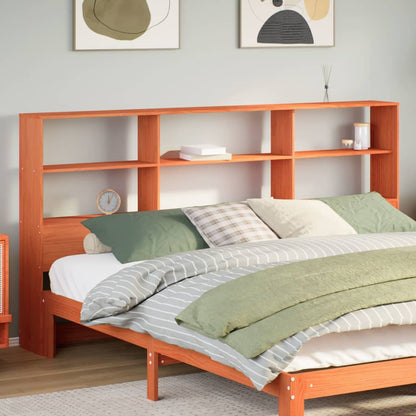Headboard with Storage Wax Brown 180 cm Solid Wood Pine