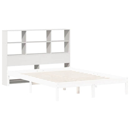 Headboard with Storage White 160 cm Solid Wood Pine