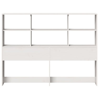 Headboard with Storage White 140 cm Solid Wood Pine