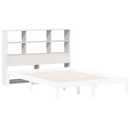 Headboard with Storage White 140 cm Solid Wood Pine