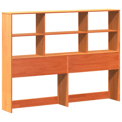 Headboard with Storage Wax Brown 140 cm Solid Wood Pine