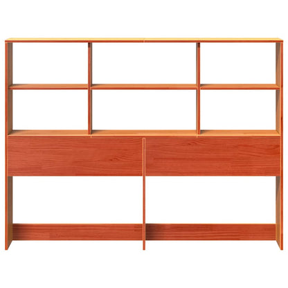 Headboard with Storage Wax Brown 135 cm Solid Wood Pine