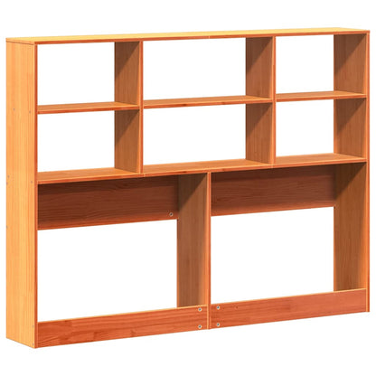 Headboard with Storage Wax Brown 135 cm Solid Wood Pine