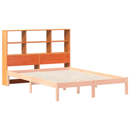Headboard with Storage Wax Brown 135 cm Solid Wood Pine