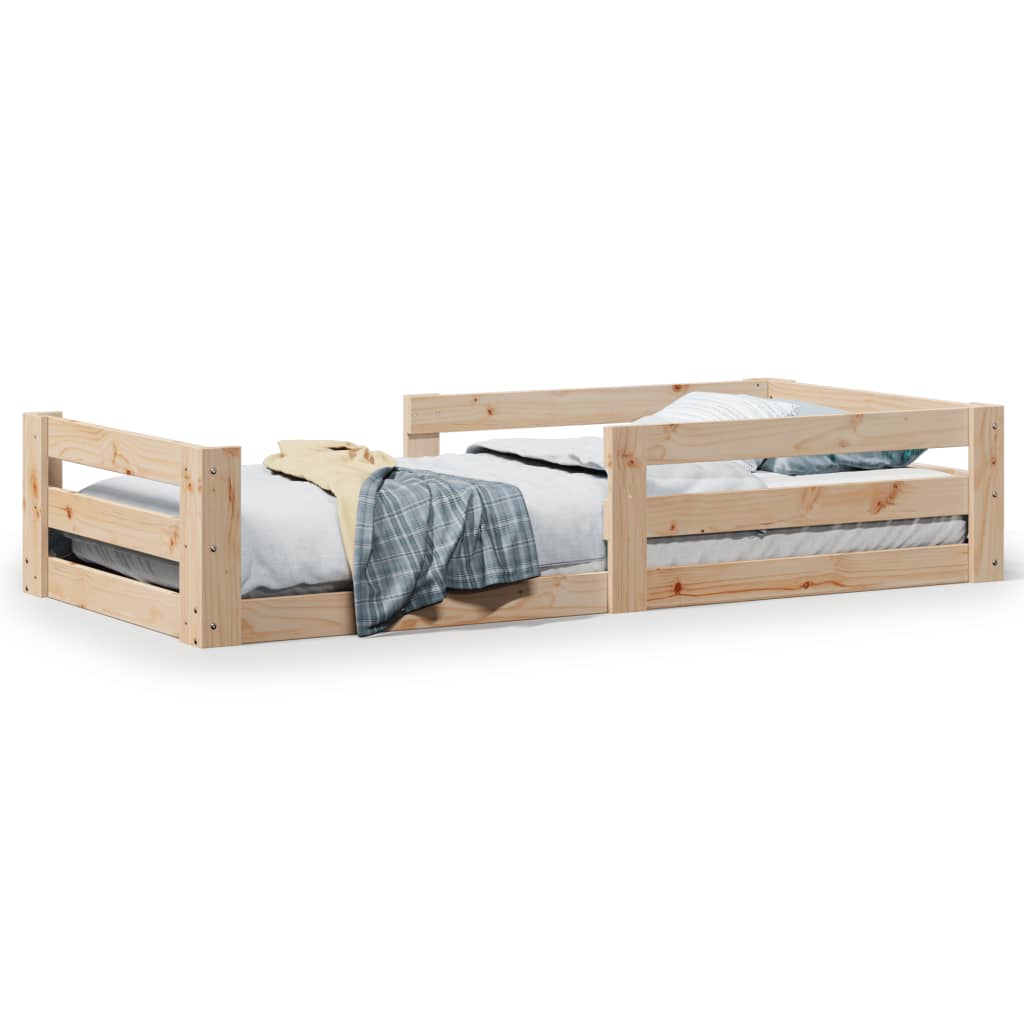 Bed Frame without Mattress 90x200 cm Solid Wood Pine