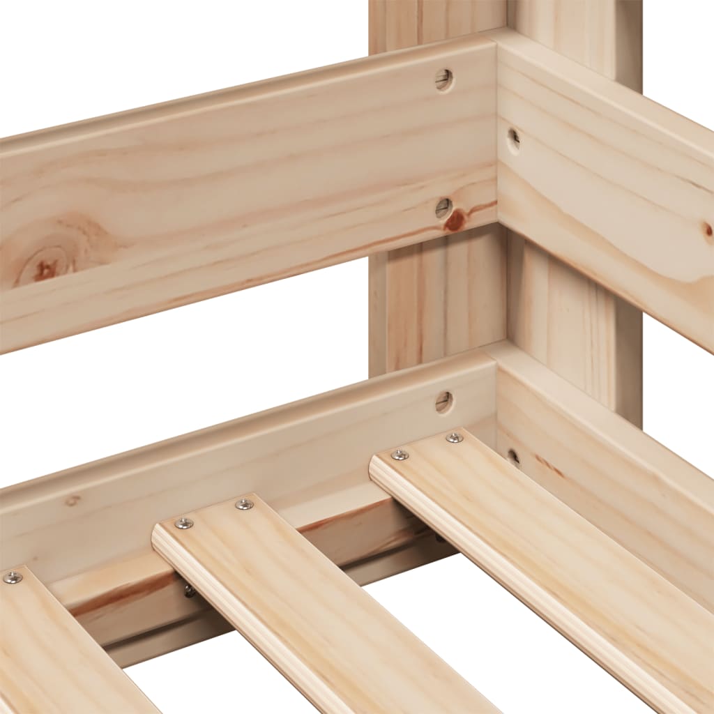 Bed Frame without Mattress 90x200 cm Solid Wood Pine