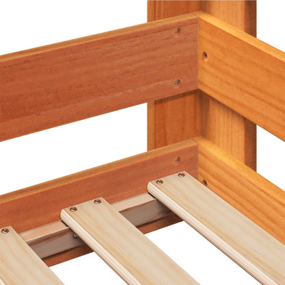 Bed Frame | Wax brown | Solid pine wood | Single | Bed Frame