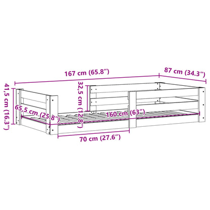 Bed Frame without Mattress White 80x160 cm Solid Wood Pine