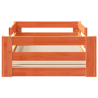 Bed Frame | Wax brown | Solid pine wood, plywood slats | Small Single