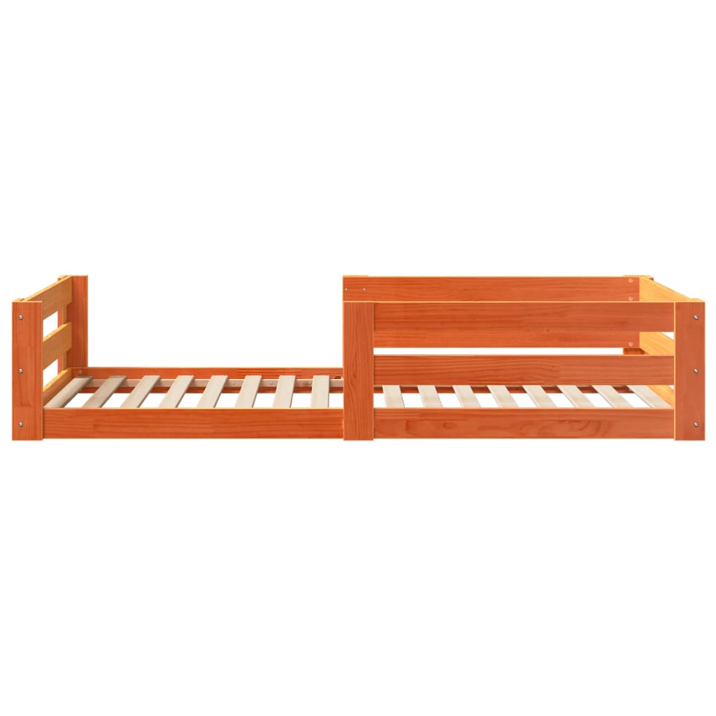 Bed Frame | Wax brown | Solid pine wood, plywood slats | Small Single