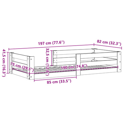 Bed Frame | Wax brown | Solid pine wood, plywood slats | Small Single
