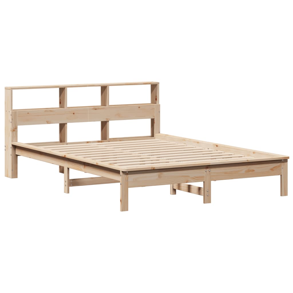 Bookcase Bed without Mattress 120x200 cm Solid Wood Pine