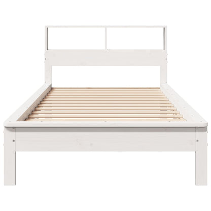 Bookcase Bed without Mattress White 100x200 cm Solid Wood Pine
