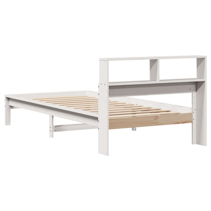 Bookcase Bed without Mattress White 100x200 cm Solid Wood Pine